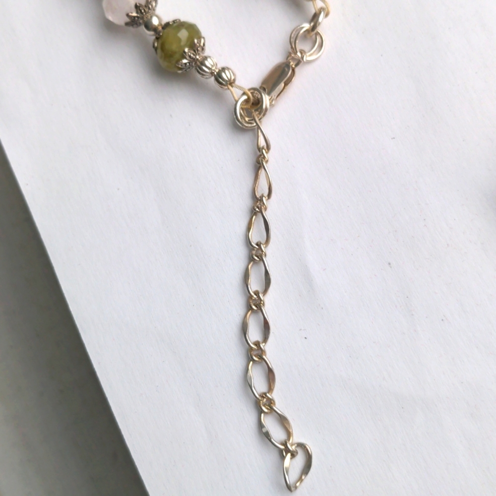 Genuine Gemstone Beaded Necklace, Amethyst Pendant, Silver, Handcrafted, New - Picture 8 of 9